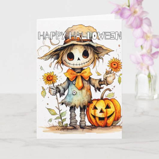 Carte Adorable Festif Cute Scarecrow (Orchidée)