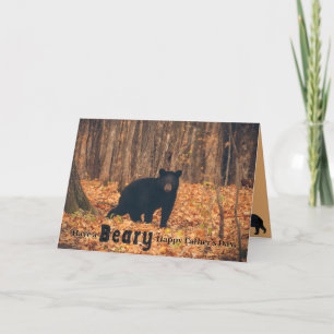 Carte Adorable Fête des pères d'ours noir