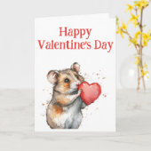 Carte Adorable Hampster pour la Saint-Valentin (Fleur jaune)