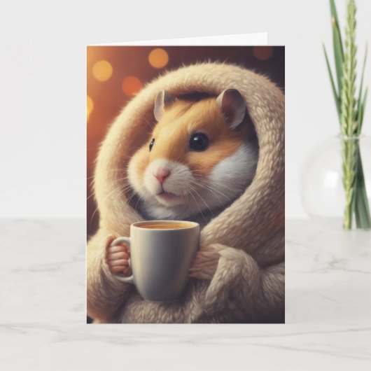 Carte Adorable Hamster Drôle Contient De La Mug De Café (Devant)