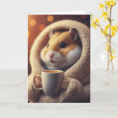 Carte Adorable Hamster Drôle Contient De La Mug De Café (Fleur jaune)