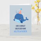 Carte adorable jeu de mots amusant - Avoir une baleine g (Fleur jaune)