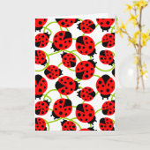 Carte adorable Ladybugs (Fleur jaune)