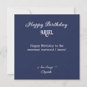 CARTE ADORABLE MERMAID THEMEME ANNIVERSAIRE DE ENFANT CA (Dos)