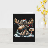 Carte Adorable Moose de Noël Joyeux Noël Hommes de Noël  (Fleur jaune)
