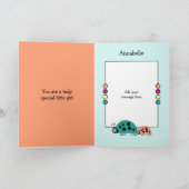 Carte Adorable nièce ladybugs spécial fille vert orange (Intérieur)