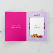 Carte Adorable nièce ladybugs spécial fille violet rose (Intérieur)