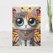 Carte Adorable Papillon Fée de chats Toutes les occasion (Devant)