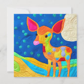 Carte Adorable Petit Cerf De Bébé - Design De Couette (Devant)