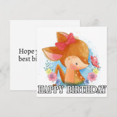 Carte Adorable Petit Cerf Explorant l'Extérieur (Devant / Derrière)