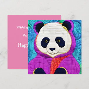 Carte Adorable Petit Panda - Conception Plat
