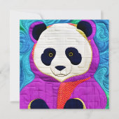 Carte Adorable Petit Panda - Conception Plat (Devant)