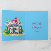 Carte Adorable Petites Piggies Noël Salutation (Intérieur)