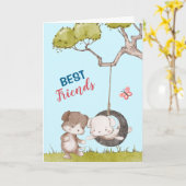 Carte Adorable Pups Best Friends Support (Fleur jaune)