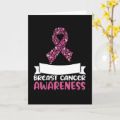 Carte Adorable Ruban rose Conscience du cancer du sein F (Fleur jaune)