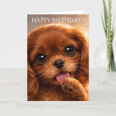 Carte Adorable Ruby Cavalier Spaniel (Devant)