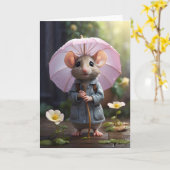 Carte Adorable Souris Fleurs Faisy Illustration Blank (Fleur jaune)
