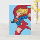 Carte Adorable Stance Supergirl (Fleur jaune)