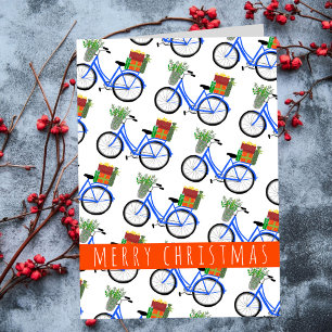 Carte Adorable Vélos de Noël Vacances cadeaux de Noël