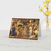 Carte ADORATION DES MAGES  Gentile Da Fabriano, Noël  (Fleur jaune)