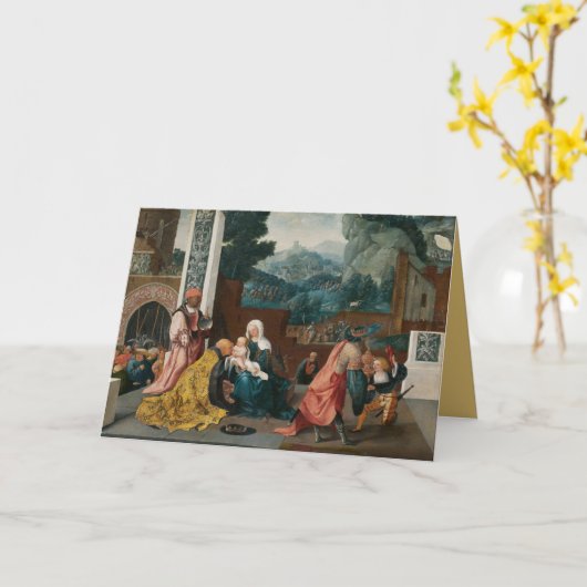 Carte Adoration du Magi - van Scorel (Fleur jaune)
