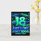 Carte Adulte 18 ans pour garçons 18e anniversaire garçon (Fleur jaune)