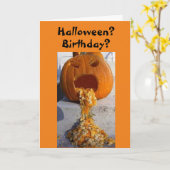 CARTE *ADULTE* HALLOWEEN ANNIVERSAIRE VOUS SOUHAITE ! (Fleur jaune)