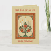 Carte Advent Candelabra Stylized Nordic Christmas Floral (Devant)
