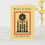 Carte Advent Hope, Peace, Joy, and Love Stylized Design (Fleur jaune)