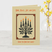 Carte Advent Stylized Candelabra Nordic Christmas (Fleur jaune)