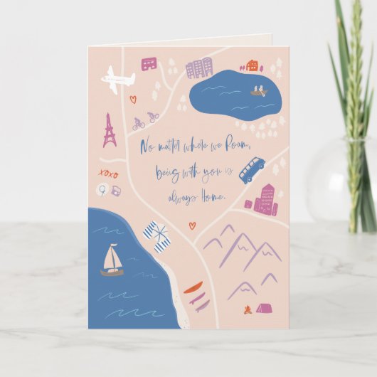 Carte Adventure avec vous Valentine Greeting Card (Devant)