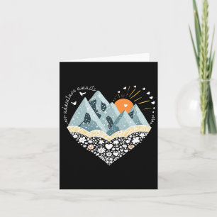 Carte Adventure Await Mountain Randonnée Camping Nature 