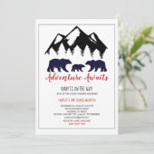 Carte Adventure Await Woodland Bear Baby shower By Mail (Debout devant)