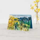 Carte Adventure Birthday Hiking Trail Mountain Landscape (Fleur jaune)