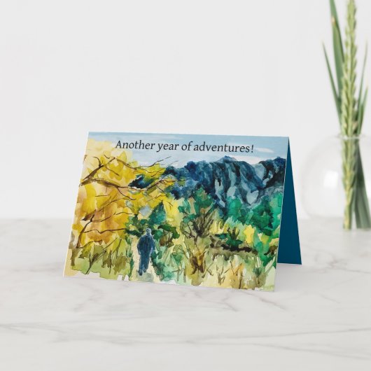 Carte Adventure Birthday Hiking Trail Mountain Landscape (Devant)