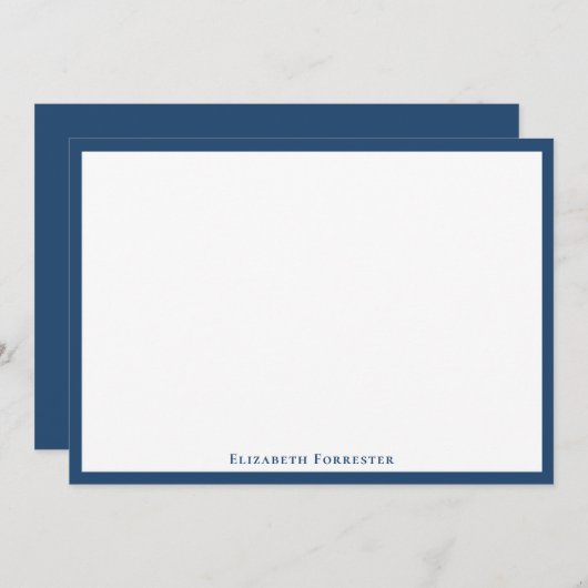 Carte Aegean Blue Elegant Moderne Flat Note (Devant / Derrière)