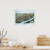 Carte aérienne 1883 Spring City PA Poster Pennsylv (Cuisine)