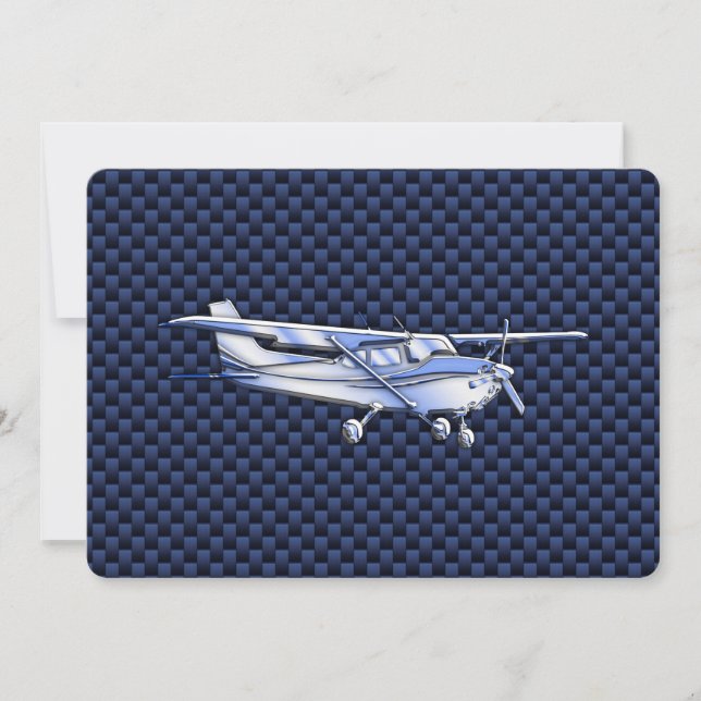 Carte Aéronef Classique Chrome Cessna Flying Carbon Fibr (Devant)