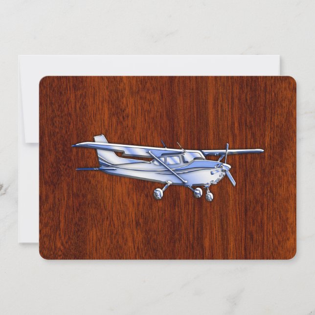 Carte Aéronef Classique Chrome Cessna Flying Mahogany (Devant)