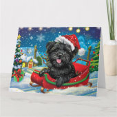 Carte Affenpinscher à Sleigh Snow Christmas (Devant)