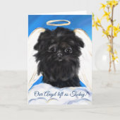 Carte Affenpinscher ANGE (Fleur jaune)