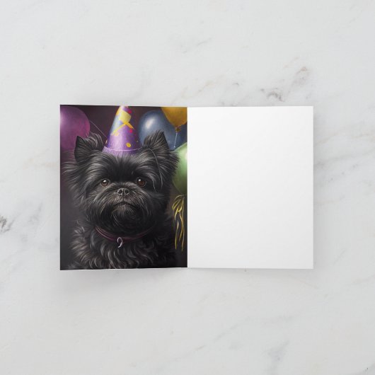 Carte Affenpinscher Chien Ballons d'anniversaire (Intérieur)