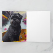 Carte Affenpinscher Chien sur une pagaie : une aventure (Intérieur)