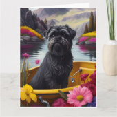 Carte Affenpinscher Chien sur une pagaie : une aventure (Devant)
