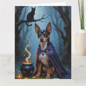 Carte Affenpinscher Chien Whimsical Halloween Peinture (Devant)