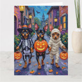 Carte Affenpinscher Chiens Trick-or-Treating en Hallowee (Devant)