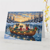 Carte Affenpinscher Dog Christmas Boat Holiday (Fleur jaune)