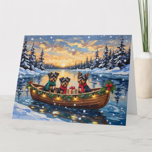 Carte Affenpinscher Dog Christmas Boat Holiday (Devant)