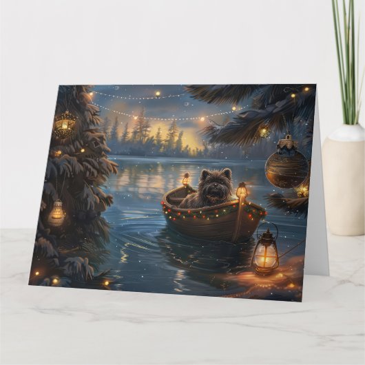 Carte Affenpinscher Festive Christmas Voyage (Devant)