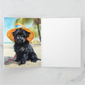 Carte Affenpinscher sur la plage, cadeau d'été pour les (Intérieur)